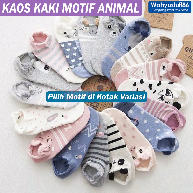 WS107  KAOS KAKI REMAJA SEMATA KAKI MOTIF KARAKTER ANIMAL ALA KOREA-3