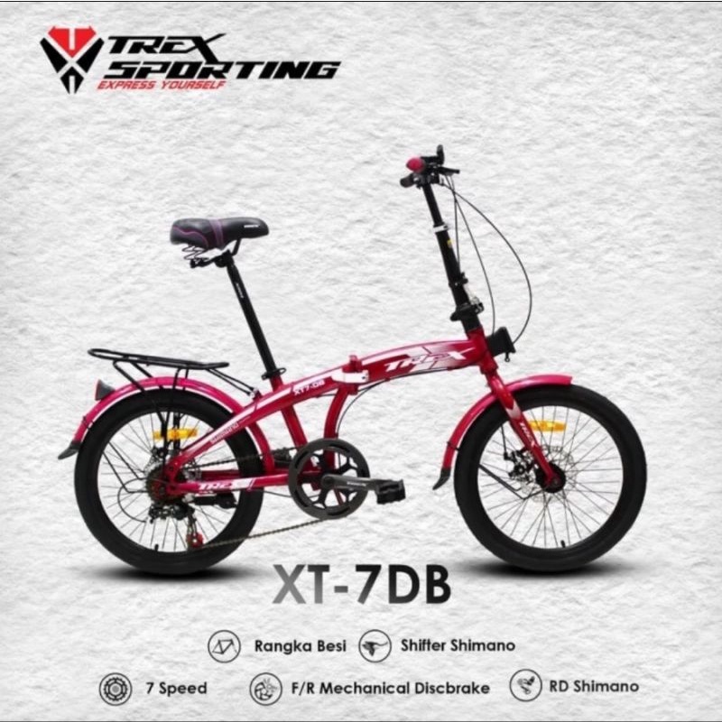 Sepeda Lipat 20 Trex XT 7 XT7 DB
