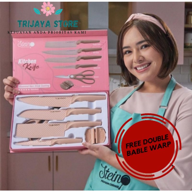 Stein Pisau Steincookware Pisau Diamond Knives Set 6 in 1 Pisau Dapur