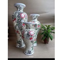 GUCI KACA MOTIF BUNGA PING SET 3