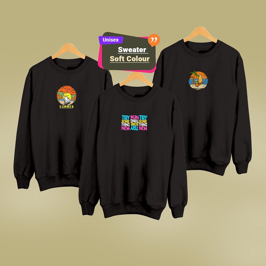 Brother Store - Sweater crewneck pria wanita - Try Something new