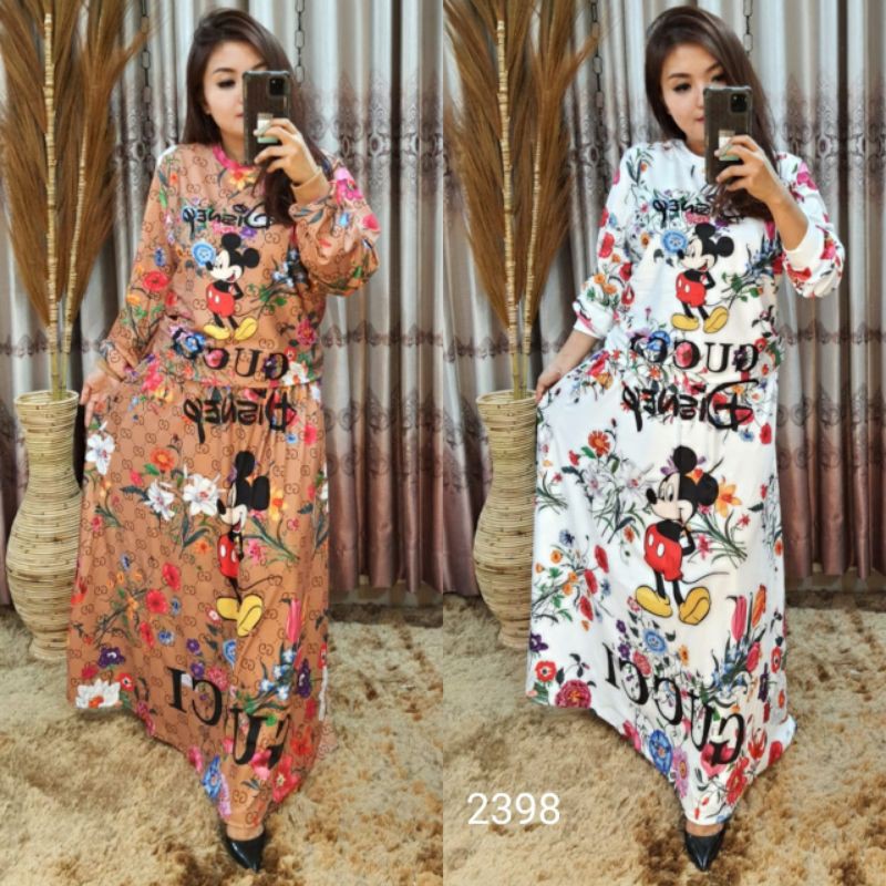 SWEATER dan ROK MICKEY DISNEY x GUCCI ADA TAG LABEL - PREMIUM READY STOCK