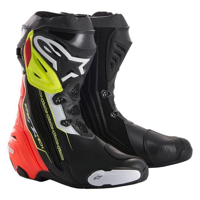 Alpinestars Sepatu Balap kulit SUPERTECH R-BLK RD YELL FL