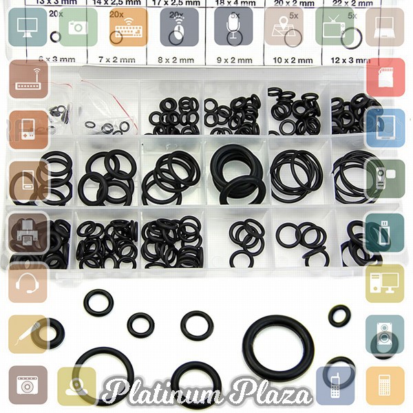 Karet Rubber O Ring Seal Tightening 225 PCS - Black`JFG0P4-