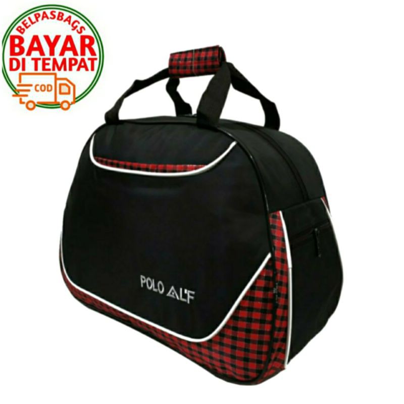 Tas travel jinjing tas pakaian polo ALF 204 Hitam