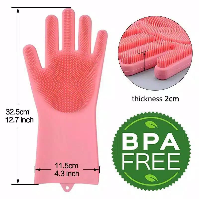 SARUNG TANGAN SPON CUCI PIRING SILIKON CUCI TANGAN SERBAGUNA SILICONE DISHWASHING GLOVES MAGIC