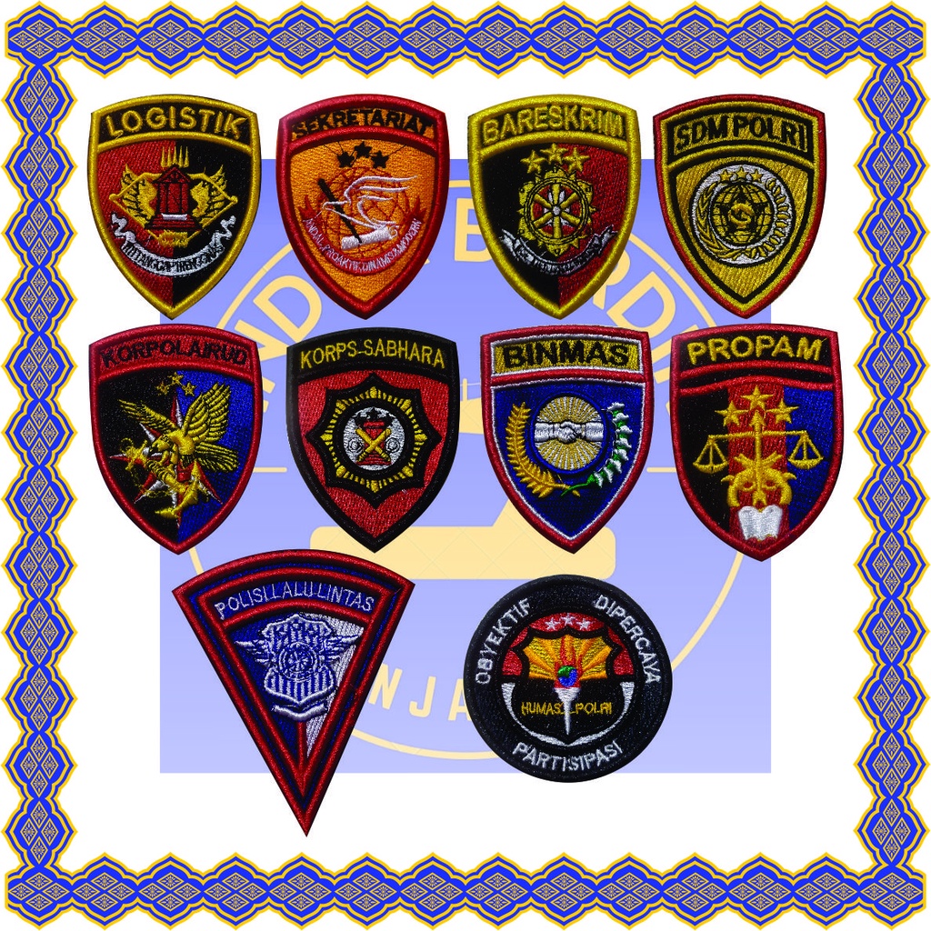 BORDIR LOGO KESATUAN POLRI