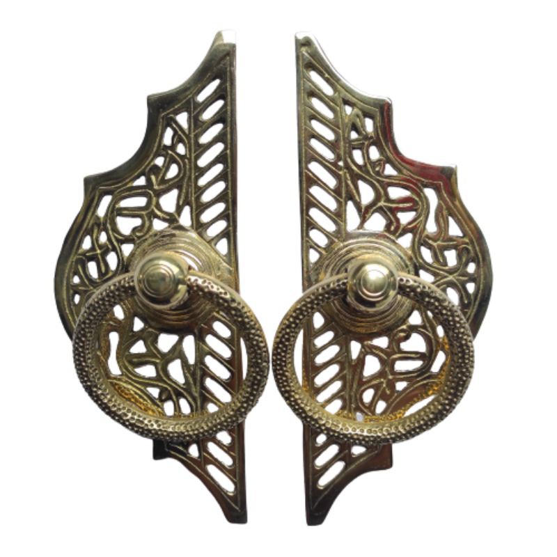 Gebyok tarikan pintu gunungan kuningan finishing emas gby 059