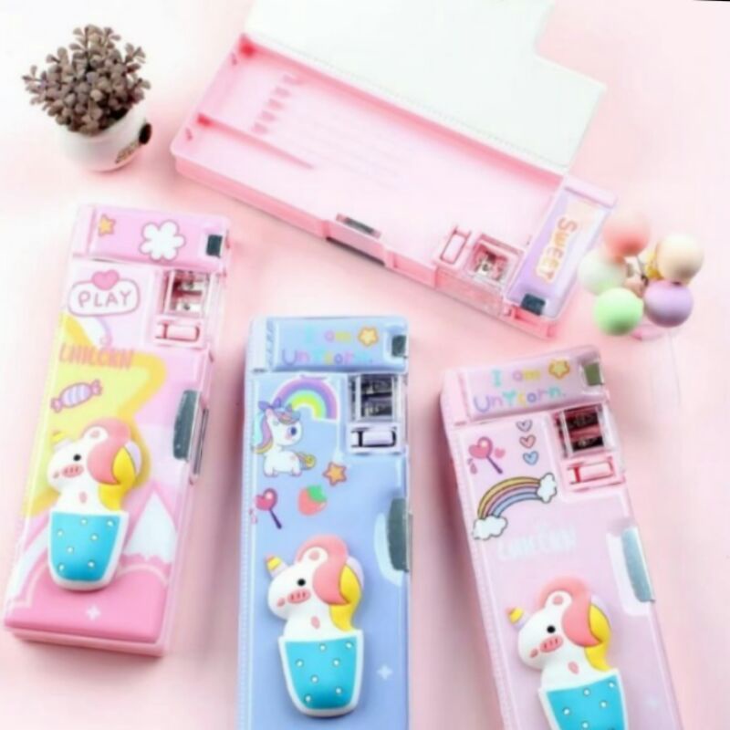 

Tempat pensil unicorn timbul import / tempat pensil magnet unicorn import timbul
