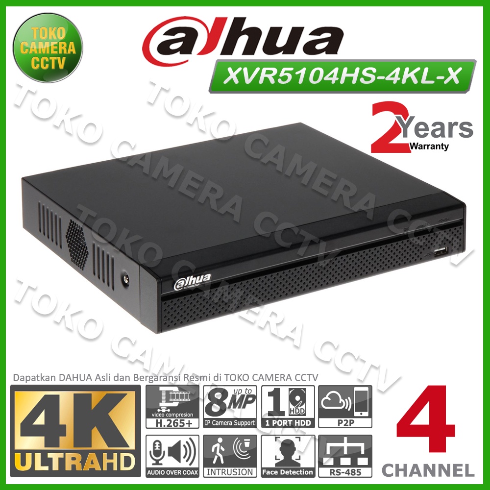 DVR DAHUA 4 CHANNEL DH-XVR5104HS-4KL-X DVR 4CH DAHUA 4K 8MP