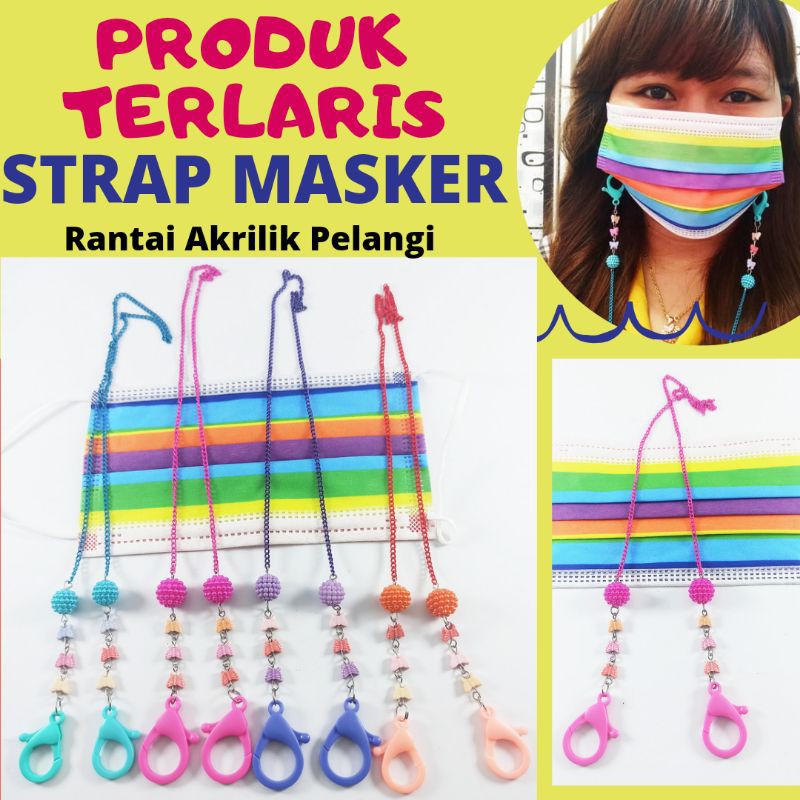 Strap Kalung Rantai Masker Kupu Korea -Lanyard Tali Strap Mask Kekinian Konektor Masker Hijab