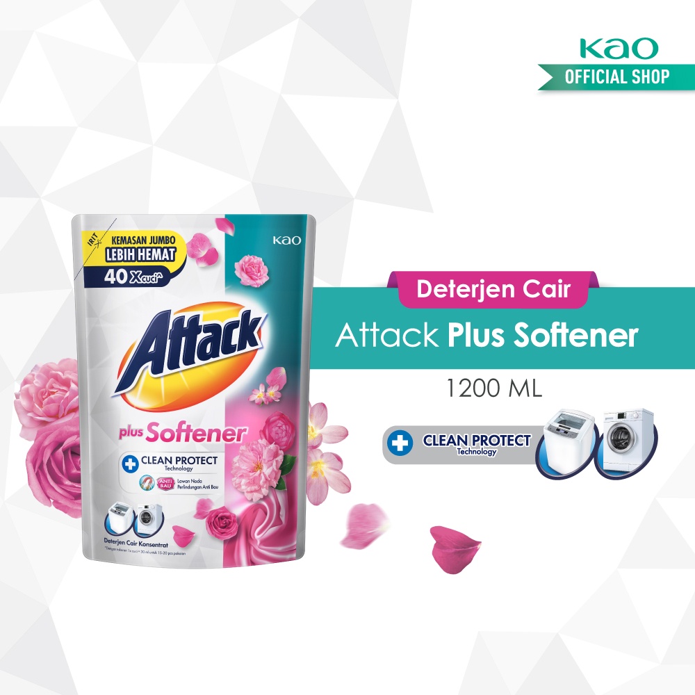 Attack Laundry Package Mix Deterjen Cair Anti Bau 1200 mL (Set isi 2)
