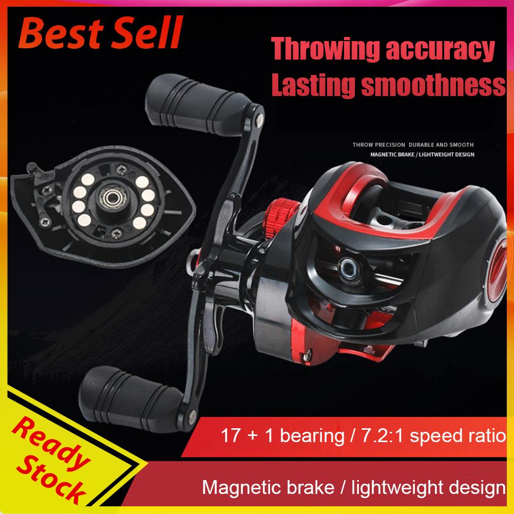 Reel Baitcasting 18 + 1BB 7.2 / 1 Max Drag 8kg Untuk Memancing Di Laut