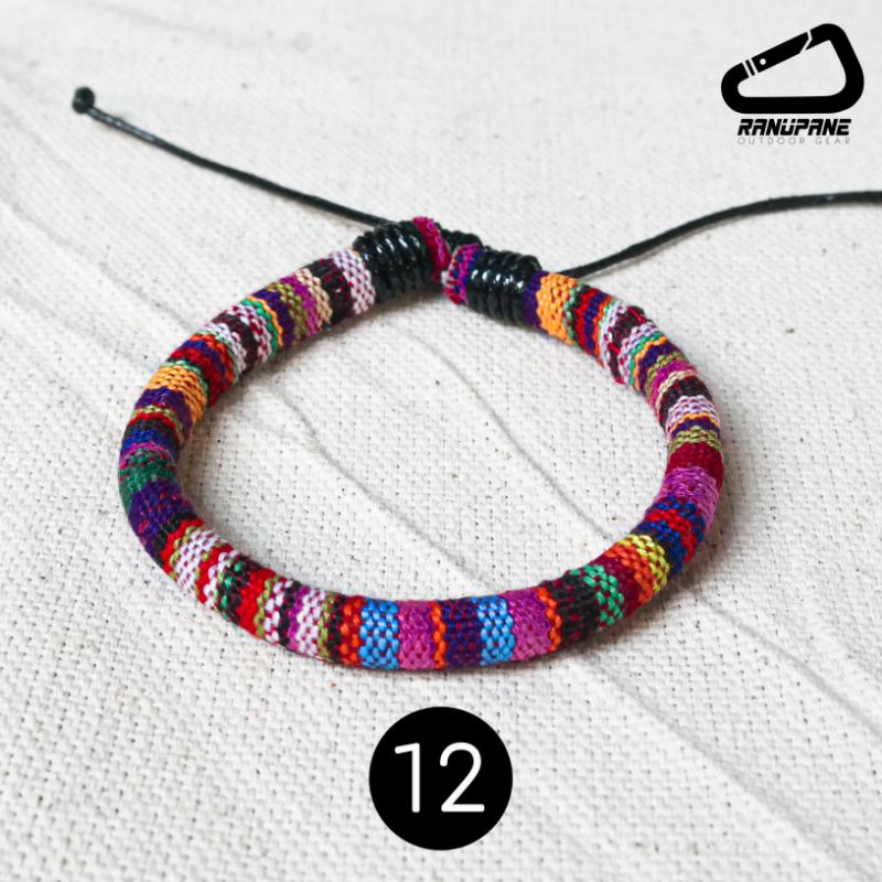 Gelang Tenun Etnik Songket Gelang khas Lombok Motif Unik Gelang Vintage Etnik Etnic Pendaki Gunung Pria Wanita-12