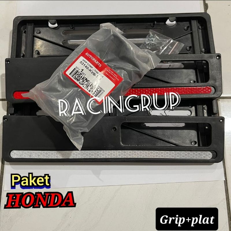 Paket HONDA Variasi Motor Handgrip + Dudukan Plat Nomor List Warna AHM