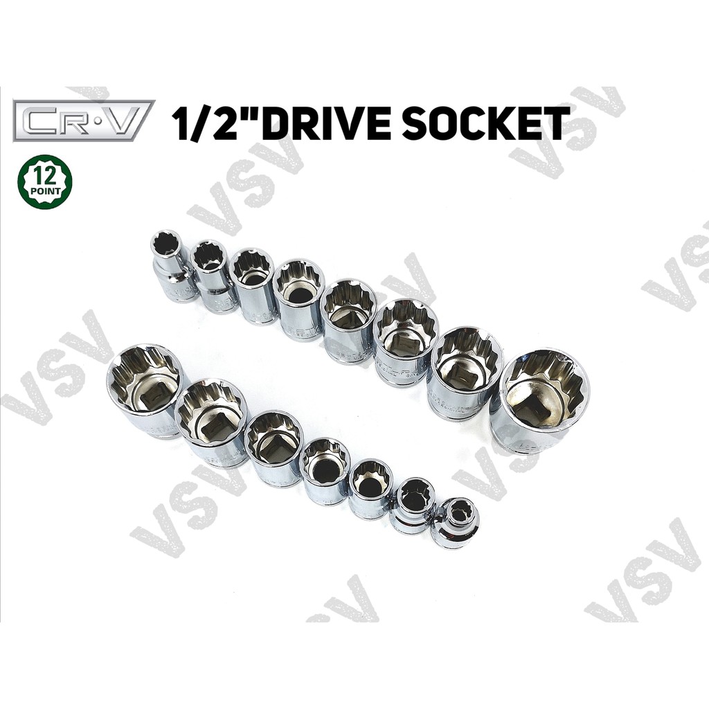 Gestar Socket 1/2&quot;Dr 12PT 7/8&quot;-15/16&quot; Kunci Shock Kunci Sock Kunci Sok