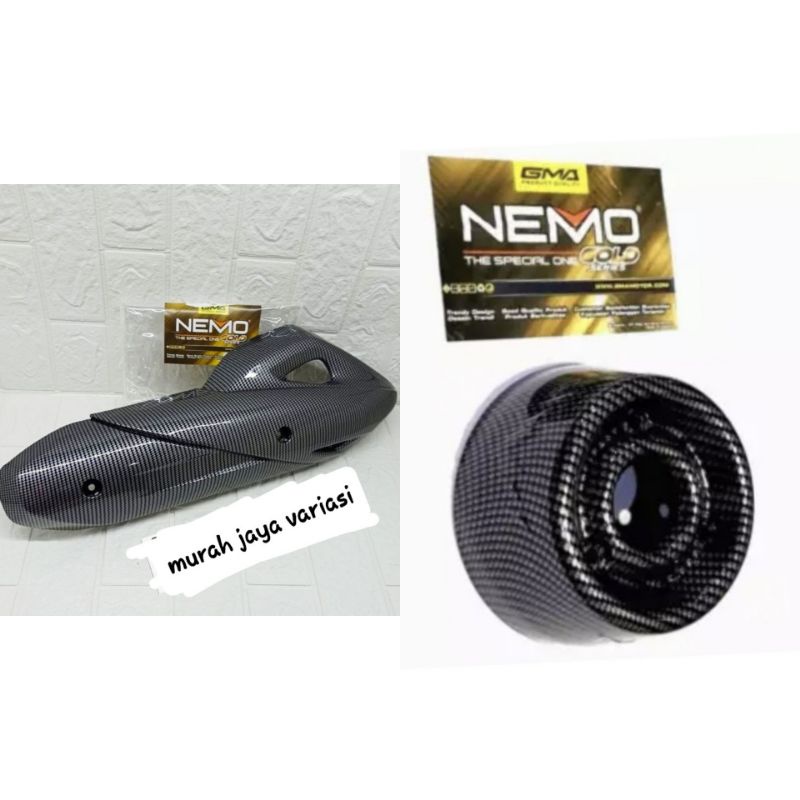 paket cover knalpot pcx 150 dan corong knalpot pcx 150 nemo original