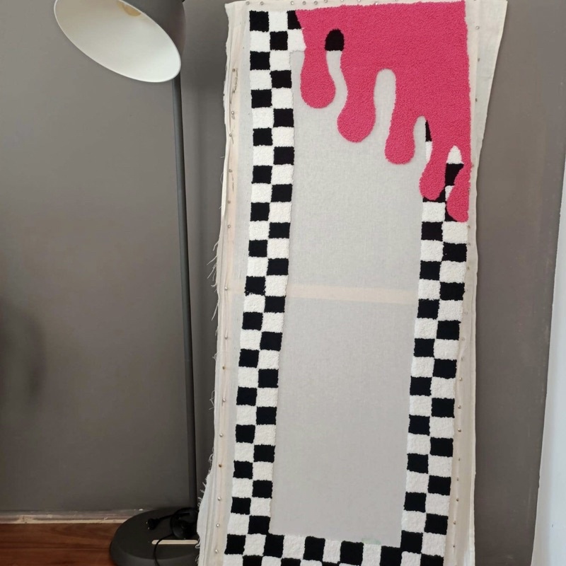 [craftzilla] punch needle tufted mirror custom