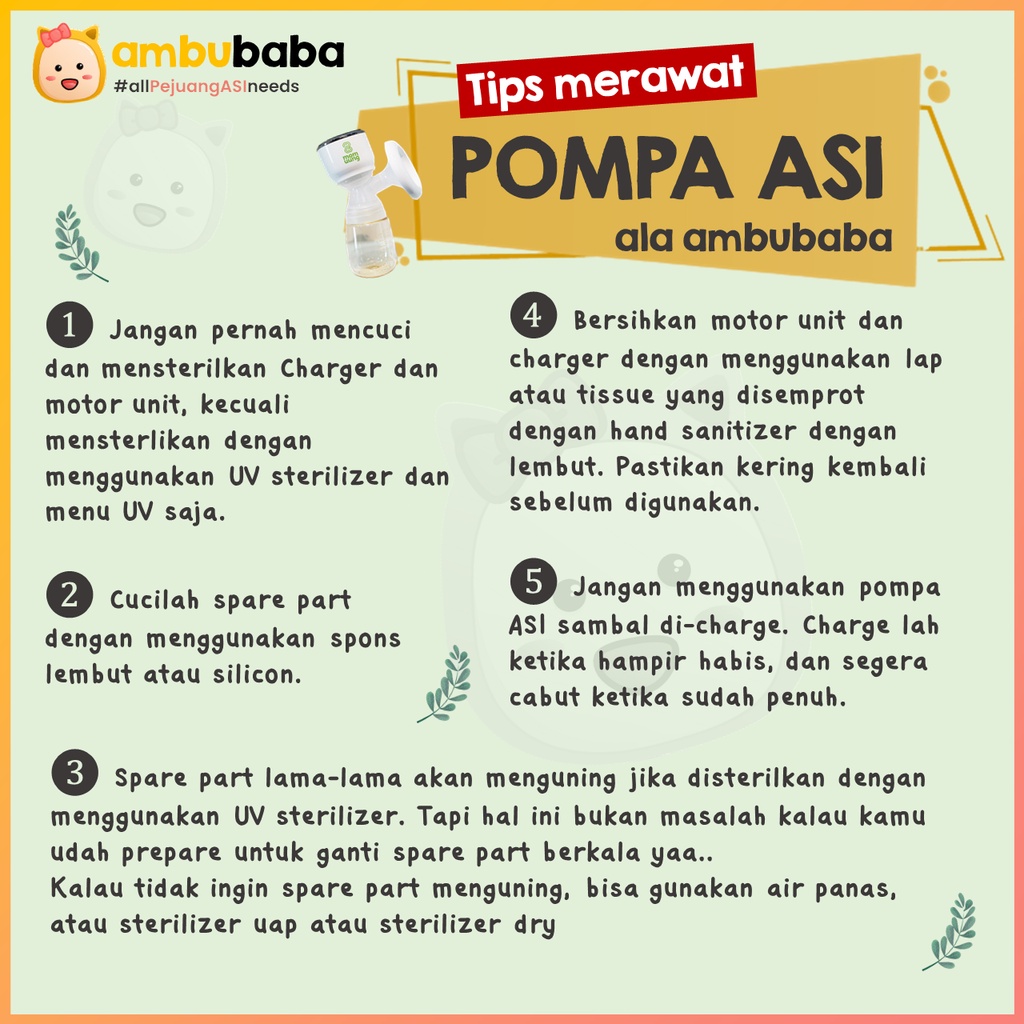 Mom Uung Spare Part Pompa ASI Corong Silikon Valve Diafragma Charger Momuung