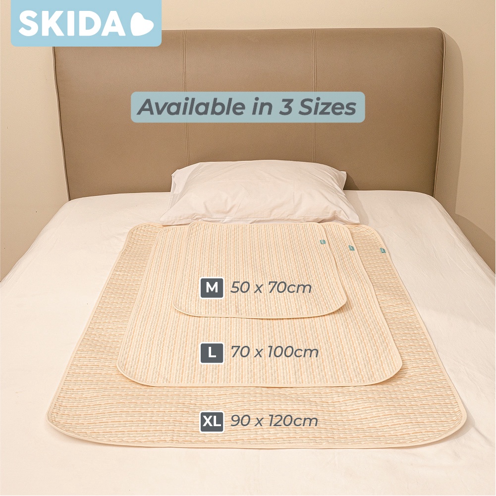 Skida Waterproof Pad Bamboo Reversible Changing Mat Alas Ompol Perlak Bayi / Dewasa