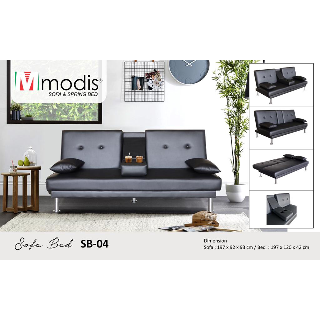 Modis Sofa Bed SB 04 - Sofa Bed Minimalis Kulit Hitam