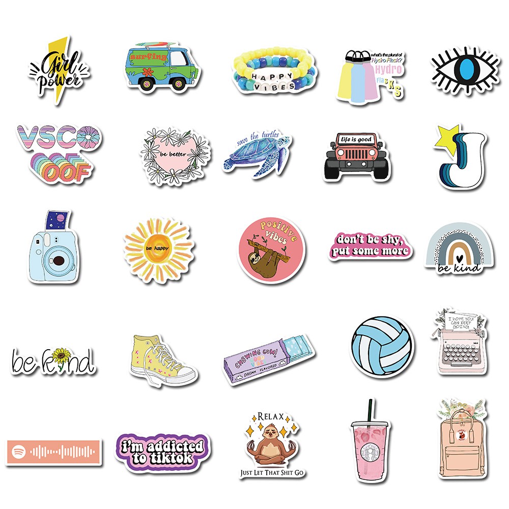 Set 50pcs Stiker Vsco Lucu Anti Air 2021 Untuk Dekorasi