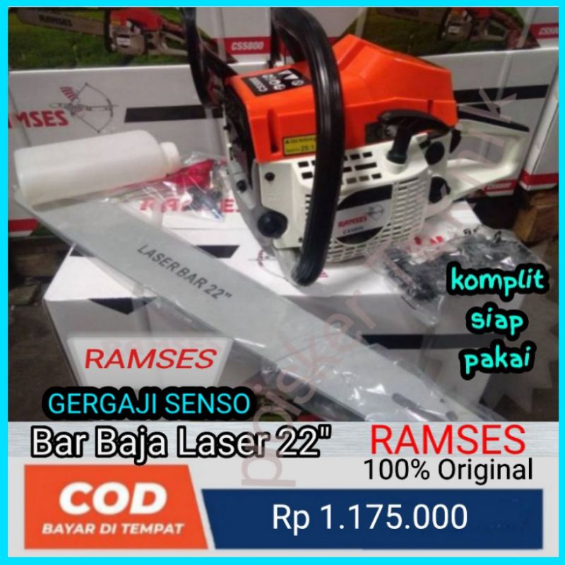 Gergaji mesin senso chainsaw Ramses murah 22 inci Gergaji pemotong kayu 100% Original Ramses bukan G