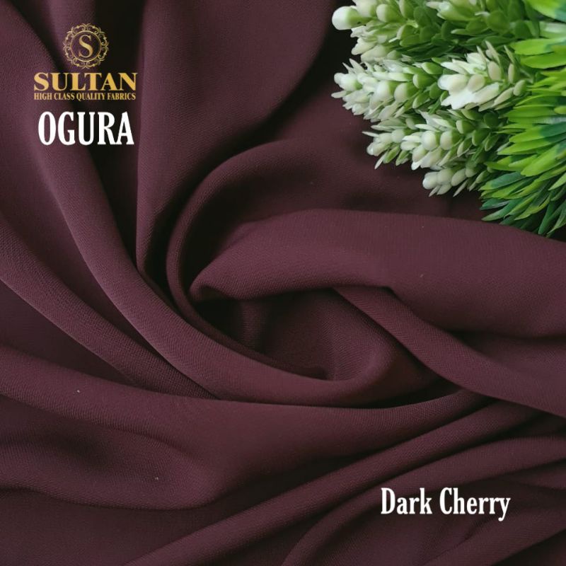 Kain Abaya Sultan OGURA Dark Cherry polos