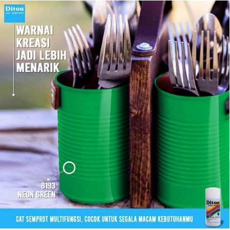 Pilox Diton Neon Green 8193 300ml Warna Hijau Neon Metalik Frame Sepeda Motor Mobil Pylox Pilok