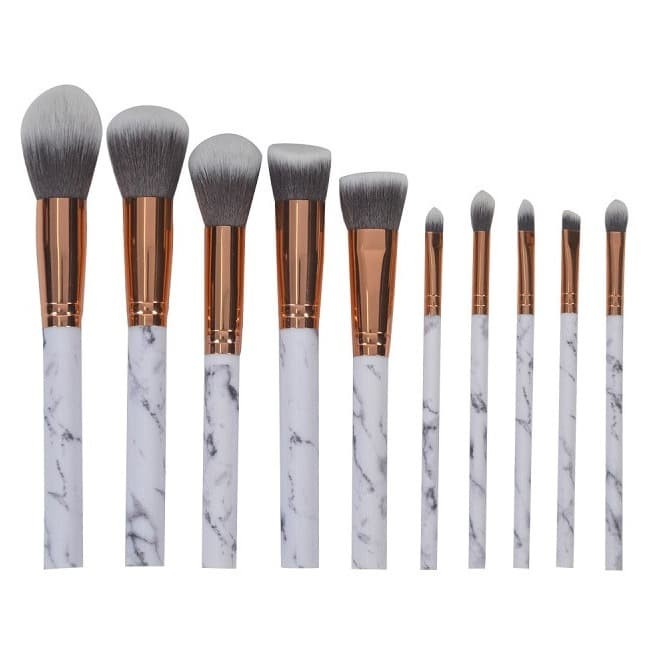 Marble Brush Make Up 10 Set - White