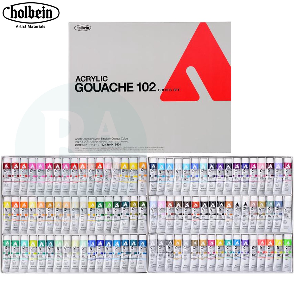 

Acryla Gouache - Set of 102 colors x 20ml - Holbein