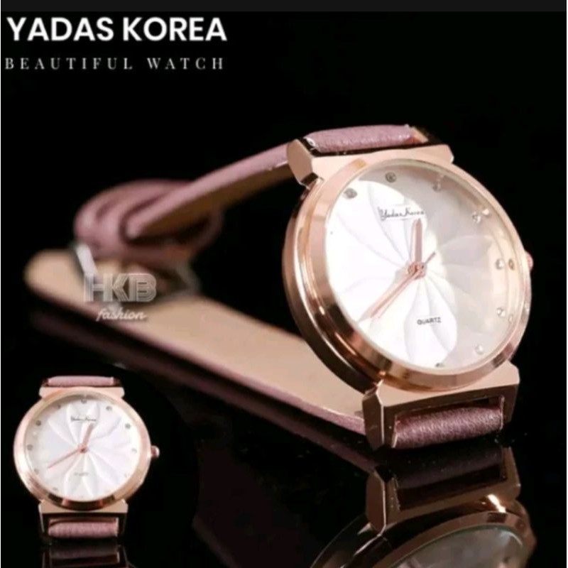 Yadas Korea ORIGINAL Jam Tangan Wanita Import Floretta  FREE BOX Jam Tangan Kulit Gaya Korea