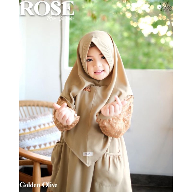 READY STOK SIAP KIRIM GAMIS ANAK SET ROSE BY - ADEN HIJAB