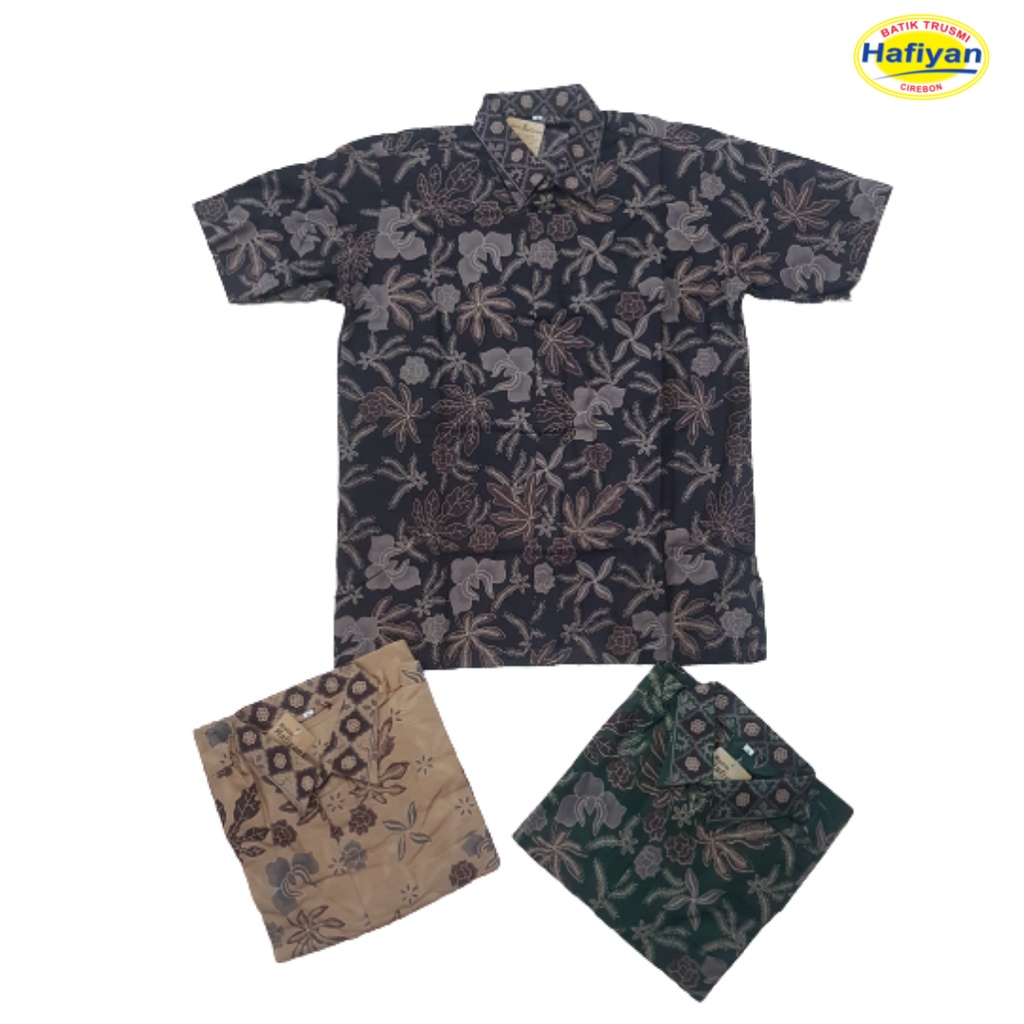 BATIK TRUSMI HAFIYAN KEMEJA BATIK HEM LAWASAN AN MOTIF BUNGA BATIK PREMIUM MEGA MENDUNG BATIK WANITA