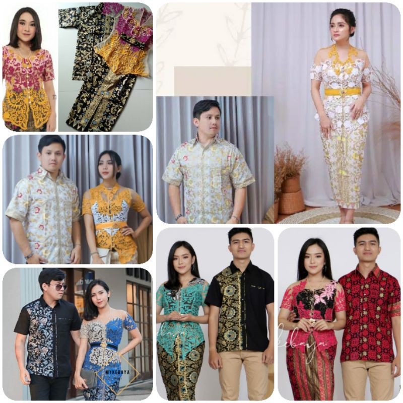 couple Set kebaya tile stik bali modern wisuda pesta