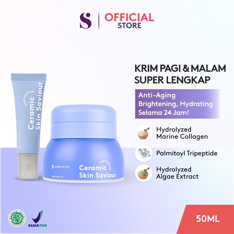 SOMETHINC Ceramic Skin Saviour Moisturizer Gel BPOM (25ml/50ml) Pelembab Wajah