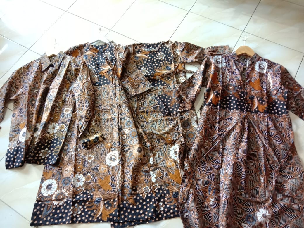 (couple Family) Batik Couple Keluarga Sania Ruffle Ori Ndoro Jowi Dnt