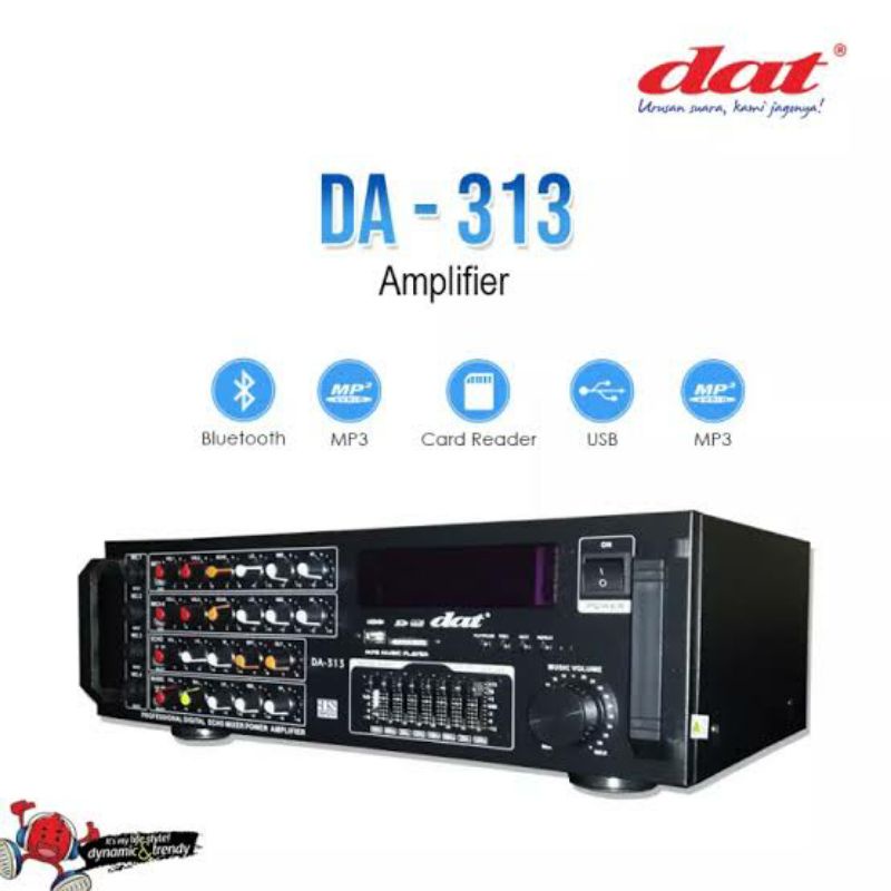 Jual AMPLI DAT DA 313 EQ / DA303 Power Amplifier Bluetooth Karaoke