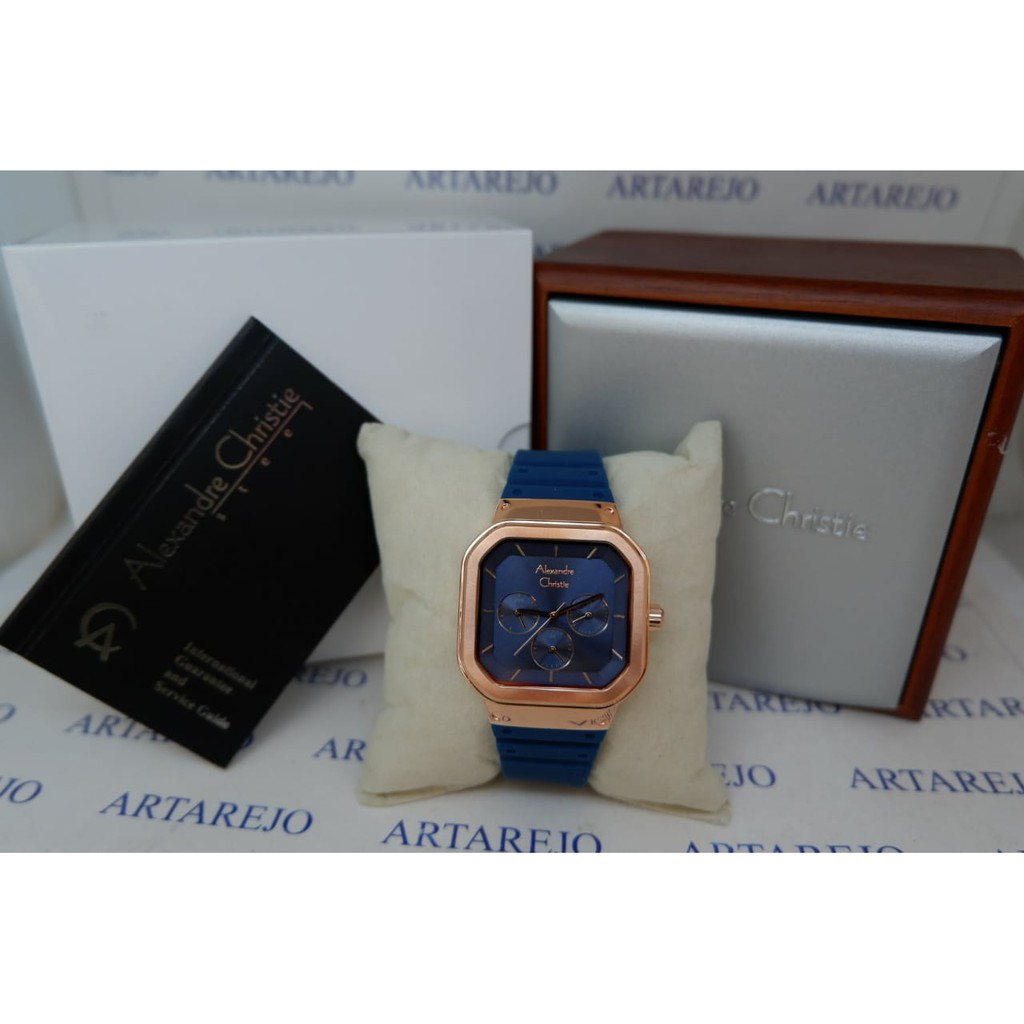 JAM TANGAN WANITA ALEXANDRE CHRISTIE AC 2811 BIRU ROSEGOLD NEW WARNA