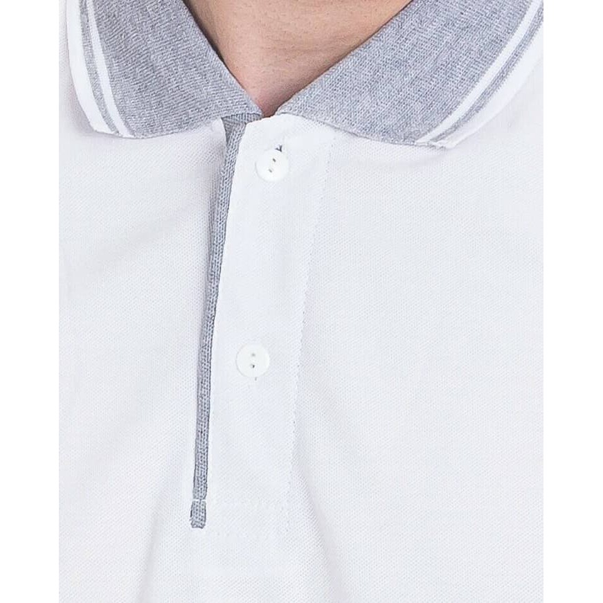 BAJU KAOS KERAH POLO SHIRT PRIA POLOS PUTIH