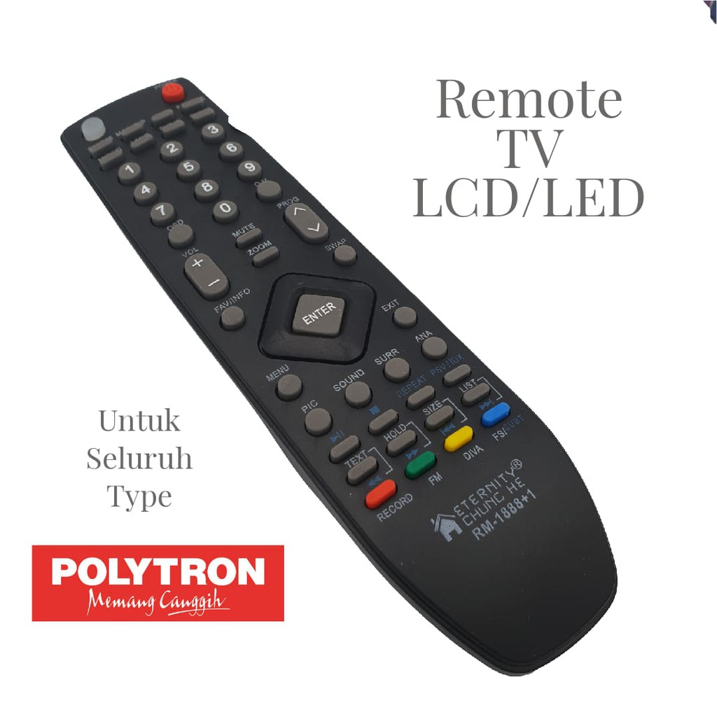 Remot untuk Tv led-lcd dan Tabung POLYTRON / Remote dapat langsung mengontrol Tv led-lcd Polytron