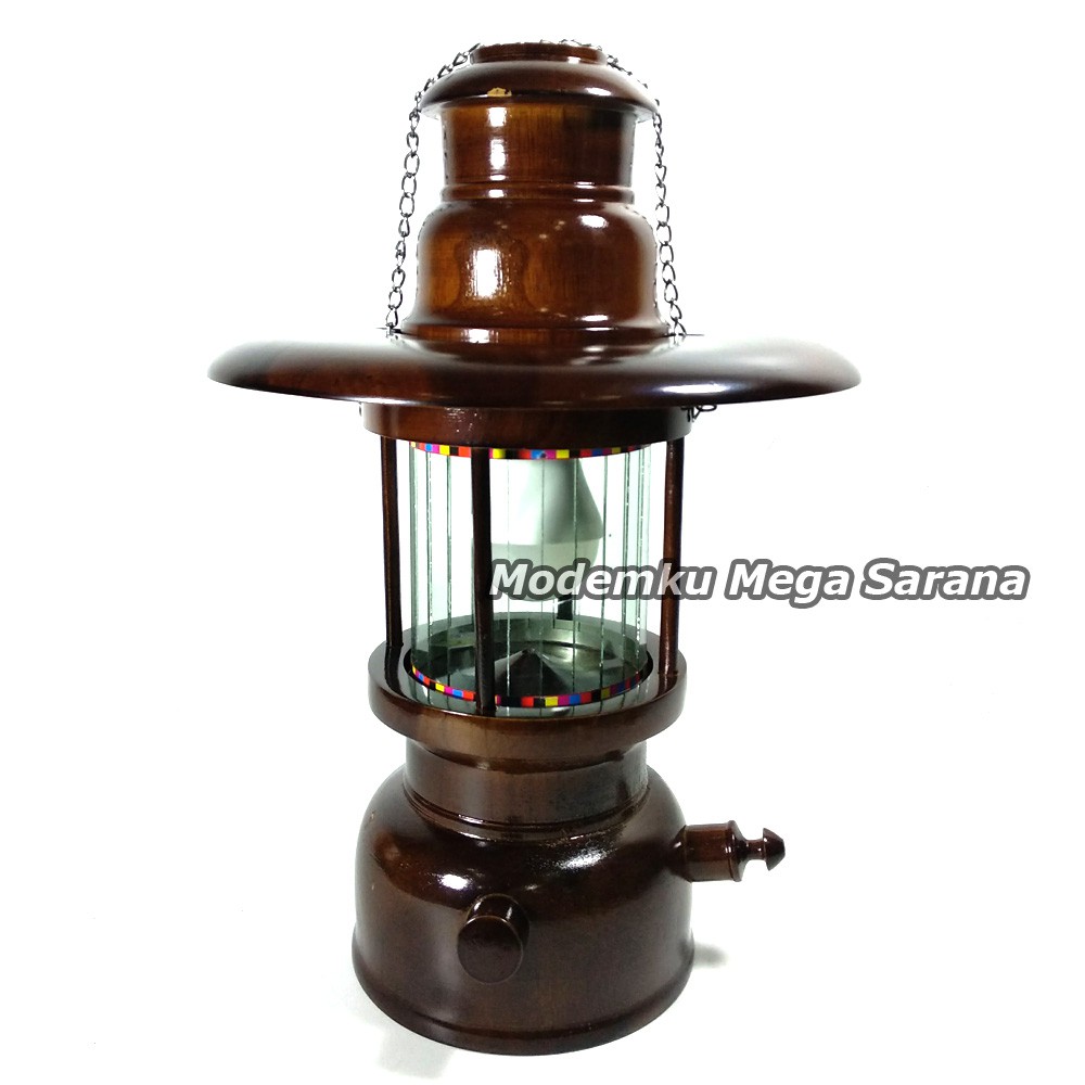 Kap Lampu Petromak Kayu Jati [Packing Kayu]