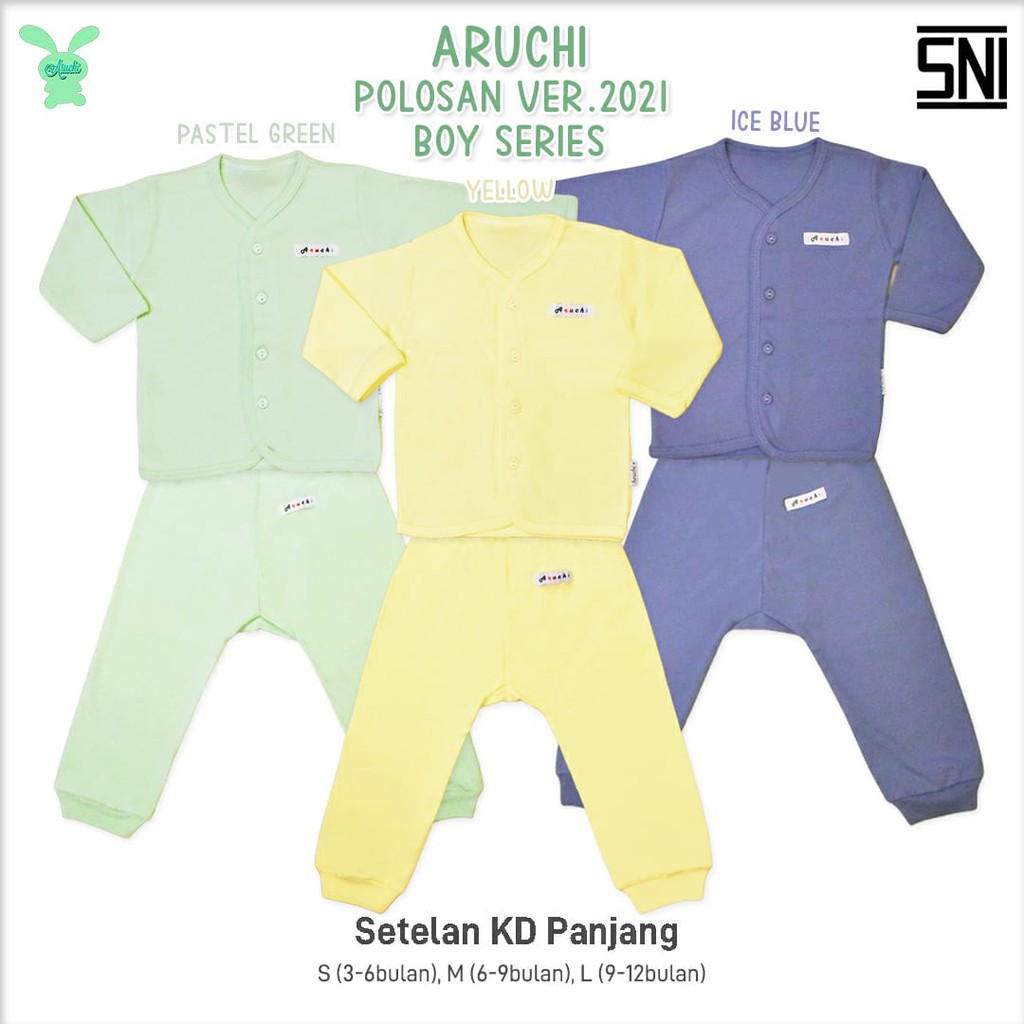 PROMO BAJU ANAK ARUCHI PREMIUM SETELAN SALUR PANJANG NB  S M L ( 3-18 Bulan )