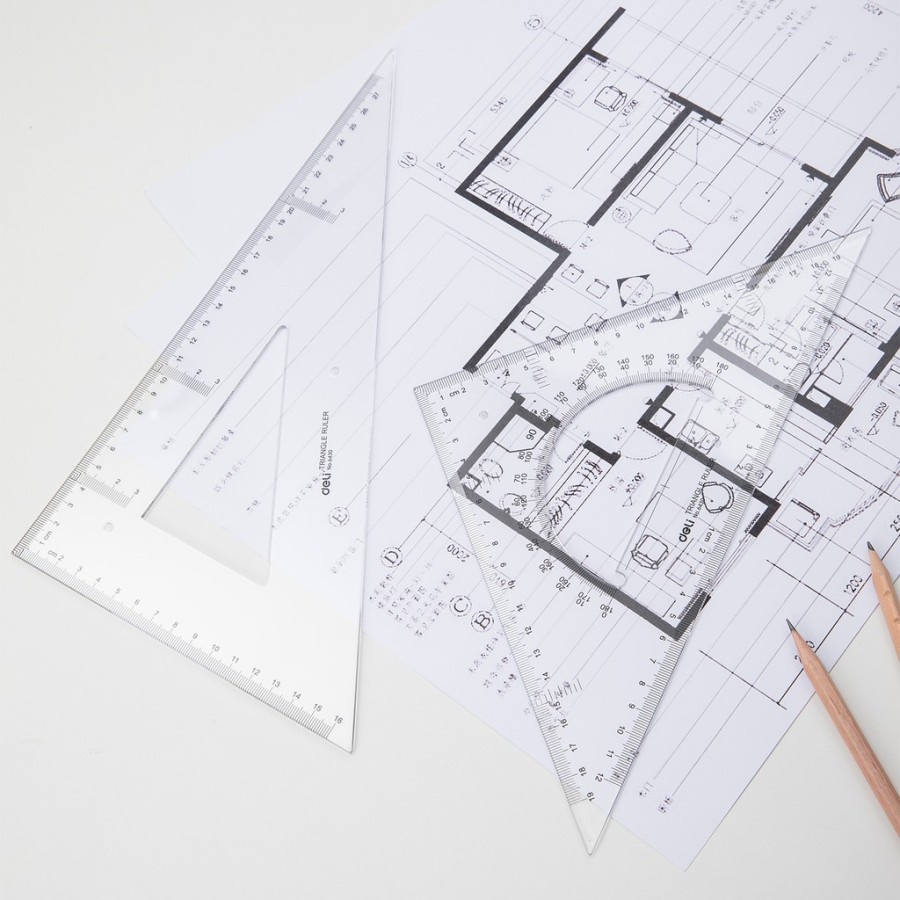 Penggaris-Set Square / Drafting 2pcs 28cm - Deli E6430