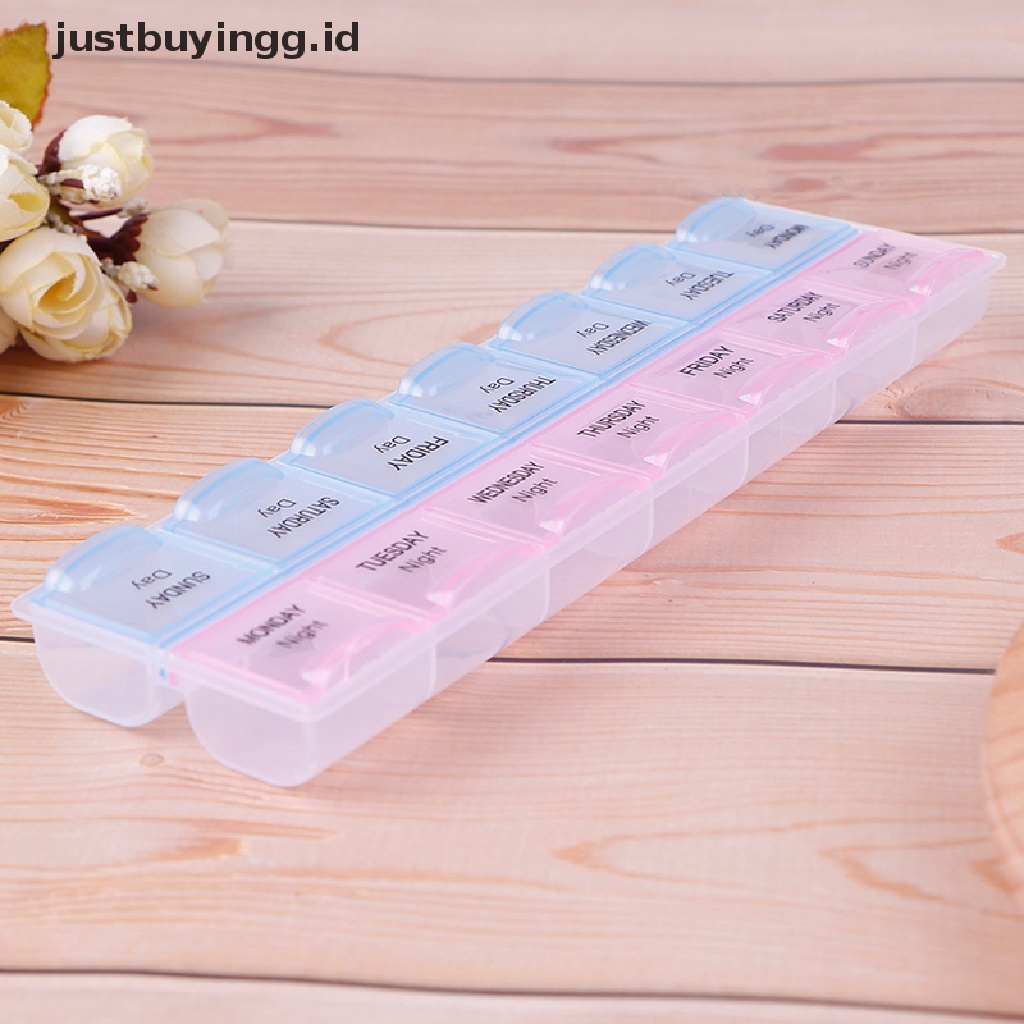 (Justbuyingg.Id) 1pc Kotak Organizer Obat 7 Hari Mingguan