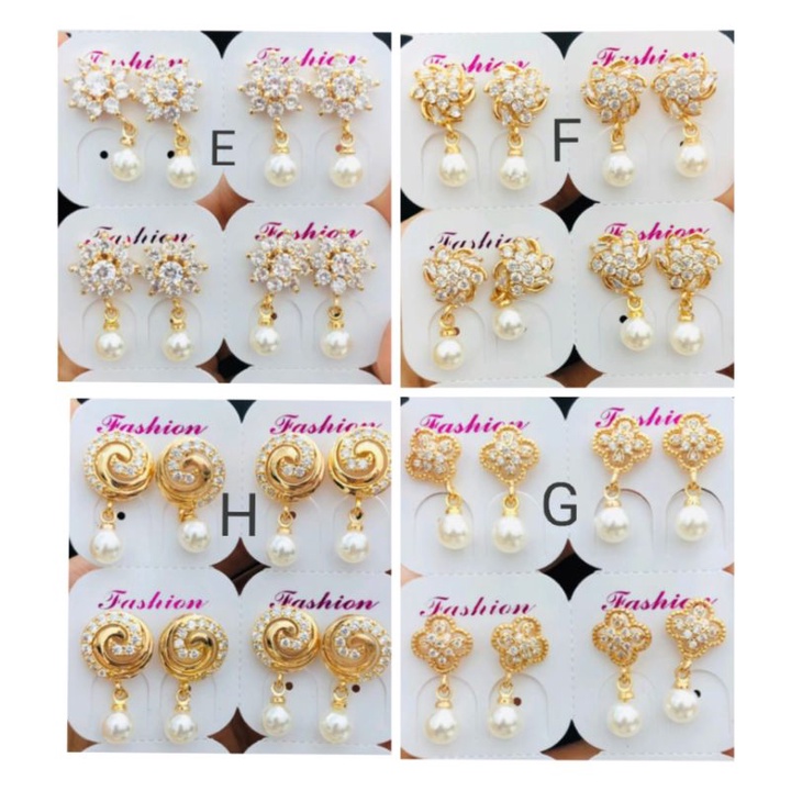 Namk693. Anting xuping wanita lapis emas dgn mata zircon