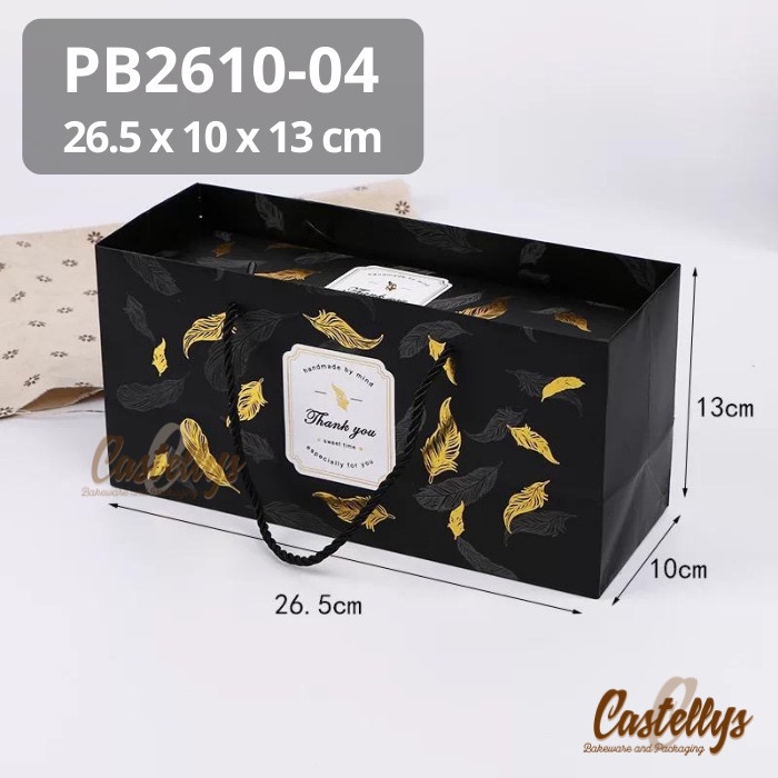 

Paper Goodie Bag PB2610-04 Hitam Gold Packaging Kue Hampers Hadiah