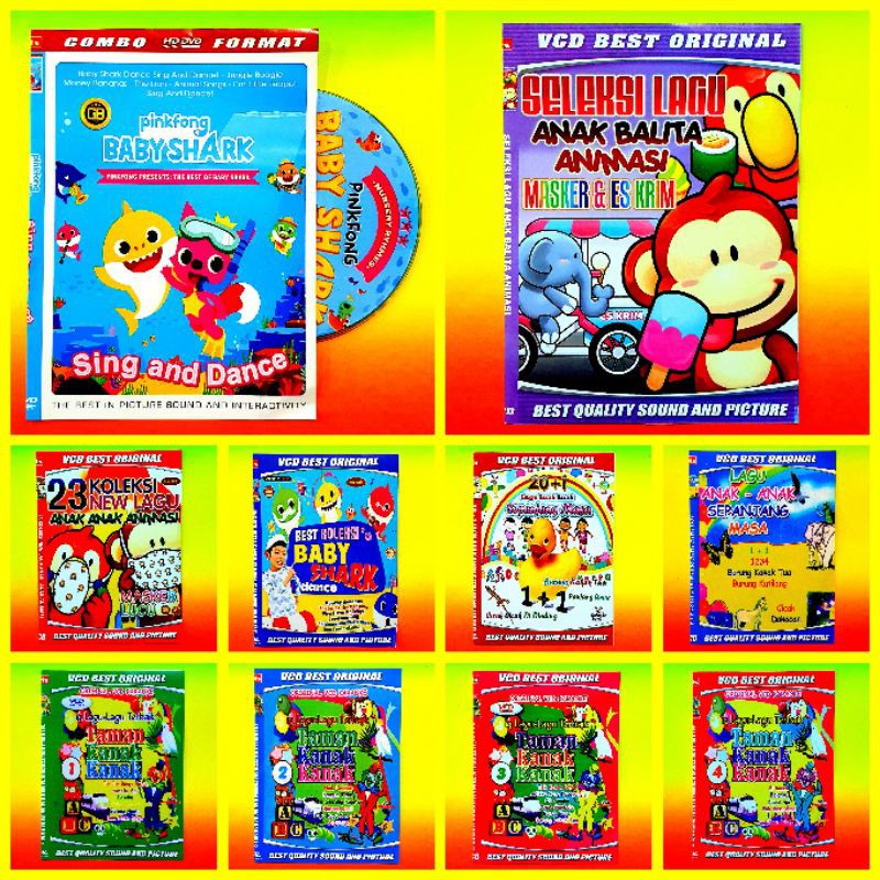 VARIASI KOLEKSI KASET VIDEO MUSIK LAGU ANAK TERBARU - LAGU ANAK PAUD - LAGU BABY SHARK - LAGU BALITA