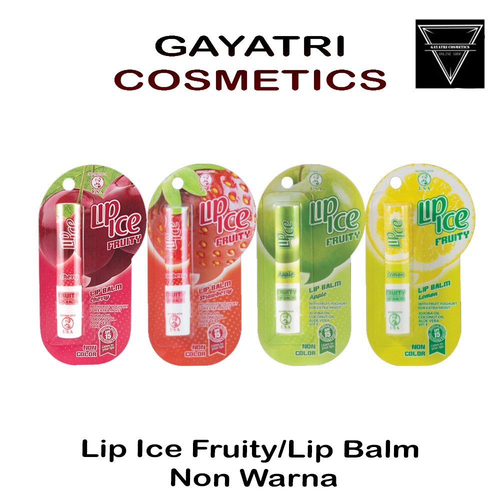 Lip Ice Fruity / Lip Balm/ Pelembab Bibir Tidak Berwarna