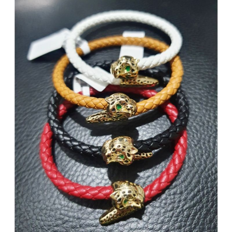 Gelang Tangan Kulit Viral Mix Titanium Anti Karat anti alergi Gelang Branded Band Kulit Bisa setel besar kecil Premium Quality 928